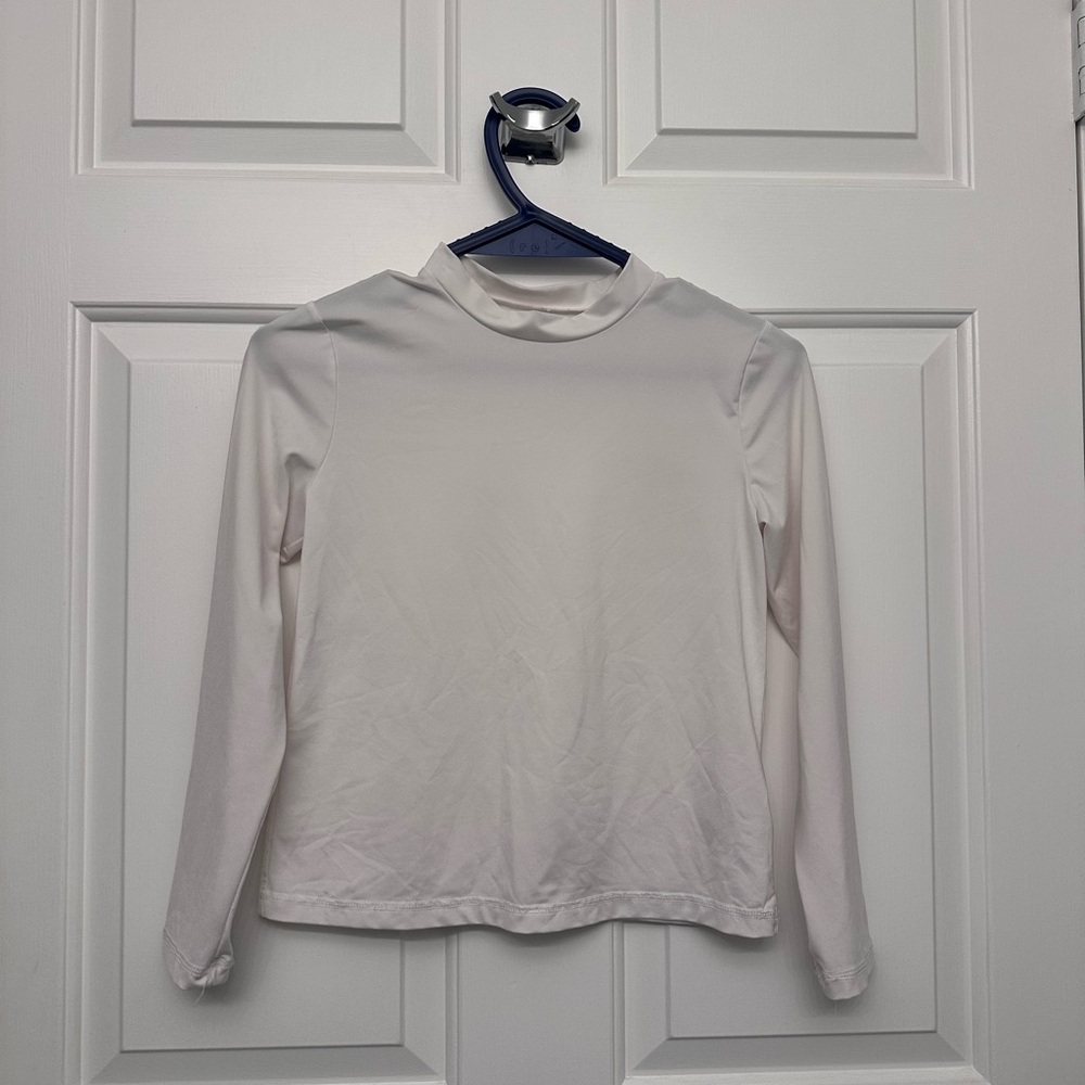 Cat & Jack White Long Sleeve rash guard 10/12